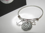 God blessed the broken road adjustable bangle bracelet, Custom personalized hand stamped jewelry for the bride, Anniversary gift for mom