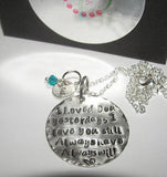 sterling silver  I loved you yesterday I love you still, personalized jewelry and gift, custom hand stamped jewelry, mother daughter gifts
