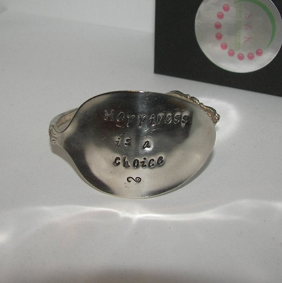 personalized vintage silver ware cuff bracelet