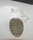 I love your a bushel and a peck and a hug necklace, silverware pendant necklace , custom hand stamped jewelry necklace