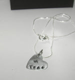 personalized My heart mothers necklace , personalized hand stamped jewelry ,  custom heart necklace, kids necklace gift handstamped jewelry