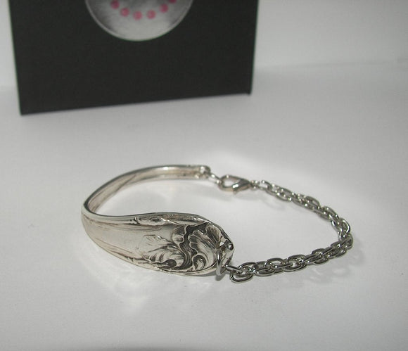 vintage silver ware spoon handle cuff bracelet