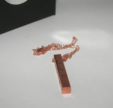 Copper bar necklace, 4 side bar necklace, mom necklace with kids names, personalized necklace for mom, hand stamped jewelry , custom stamped