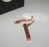 personalized Mother 4 sided bar neckace, Rose gold necklace with kids names , Personalized custom hand stamped jewelry, copper bar necklace