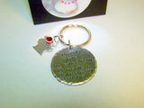 The only fire he can't put out is the one in my heart,  fire fighter wife gift, custom personalized hand stamped keychain