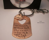 There's these kids who stole my heart they call me daddy , custom personalized  Hand stamped keychain, gift for dad from kids