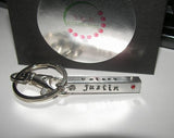 4 sided  bar key chain, custom personalized hand stamped keychain with kids names, customized gift for mom or dadhandstamped jewelry
