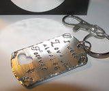 I will love you always and forever, custom handstamped key ring , personalized key chain , handstamped jewelry , wedding gift for her