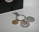AA 10 year anniversary sobriety keychain, staying sober gift, Custom hand stamped personalized keychainhandstamped jewelry