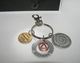AA 10 year anniversary sobriety keychain, staying sober gift, Custom hand stamped personalized keychainhandstamped jewelry