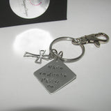 when in doubt pray keychain, insiprational keychain gift for friend,  custom personalized hand stamped jewelry, encouragment gift