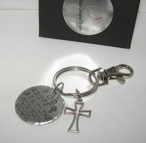 God keeps all things for your good custom stamped keychain, bible quote  incouragement gift, personalized hand stamped keyring