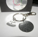 So there's these kids that stole my heart , handstamped Key ring with kids names, custom personalized hand stamped jewelry