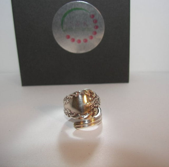 vintage silverware spoon ring, custom spoon jewelry, wrap spoon ring gift for her