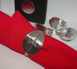 Personalized vintage silverware napkin rings, table ware setting decor, custom napkin ring