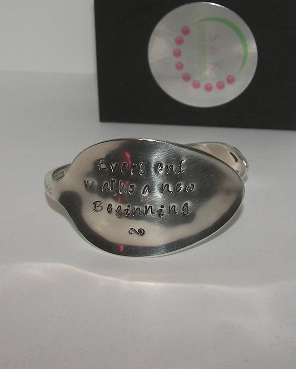 spoon bracelet made with  your custom wording . 