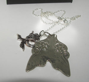 Vintage silverware mermaid tail necklace, custom silverware jewely, Recycled spoon silverware jewelry,mermaid jewelry
