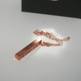 Copper bar necklace, 4 side bar necklace, mom necklace with kids names, personalized necklace for mom, hand stamped jewelry , custom stamped