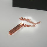 personalized Mother 4 sided bar neckace, Rose gold necklace with kids names , Personalized custom hand stamped jewelry, copper bar necklace