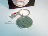 The only fire he can't put out is the one in my heart,  fire fighter wife gift, custom personalized hand stamped keychain