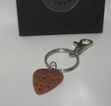 I picked you keychain, custom quitar pick keychain for dad, personalized  hand stamped jewelryhandstamped jewelry