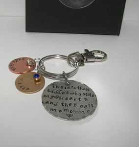 There are these kids personalized keychain,  keychain with kids names, custom hand stamped keychainhandstamped jewelry
