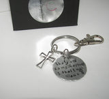 The lord is my shepherd ,custom hand stamped keyring, Psalm 23 Personalized keychainhandstamped jewelry