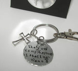 The lord is my shepherd ,custom hand stamped keyring, Psalm 23 Personalized keychainhandstamped jewelry