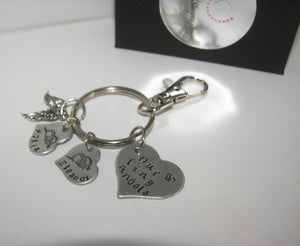 Our little  angel key ring, personlaized infant loss keyring, custom handstamped memorial keychainhandstamped jewelry