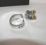 Best friends pewter rings, wrap ring, stamped girlfriend rings, going away gift for friend, stocking stuffer gifts, gifts for sisters