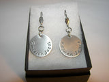 custom silver earrings for mom, personalized bridal earrings, hand stamped dangle drop earrings, handstamped jewelry