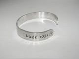 Pewter hand stamped cuff bracelet,  gift personalized with name and school , custom handstamped  jewelry, handstamped jewelry