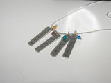 skinny pewter bar necklace with kids names, personalized jewelry for mom,  mommy necklace for her, custom hand stamped jewelry
