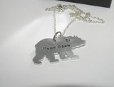 Mama bear necklace, personalized jewelry for mom, hand stamped jewelry, custom stamped gift for mom, handstamped jewelry