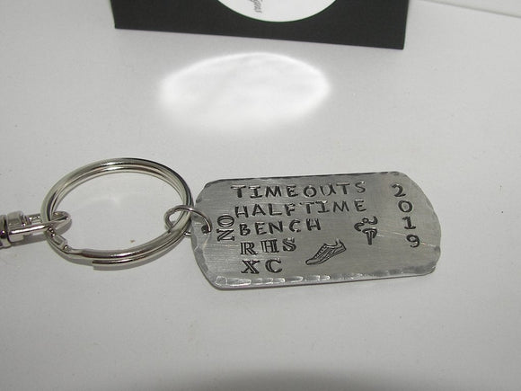 personalized key ring gift for runners, track team gift, handstamped keyring for runnerhandstamped jewelry