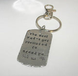 pewter keychain, hand stamped jewelry , handstamped jewelry  gift for granddaddy , pa pa bear gift for dad,   personalized keychain