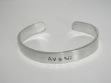 Pewter hand stamped cuff bracelet,  gift personalized with name and school , custom handstamped  jewelry, handstamped jewelry