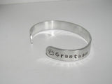 Pewter hand stamped cuff bracelet,  gift personalized with name and school , custom handstamped  jewelry, handstamped jewelry