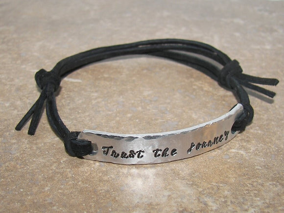 Trust the journey , Personalized bracelet , my word bracelet, inspirational bar bracelet for her, mens bar bracelet, couple giftt