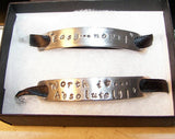 handstamped jewelry  shoe bars, shoe tags for runners, military boot tags , deployment gift for dad, handstamped jewelry