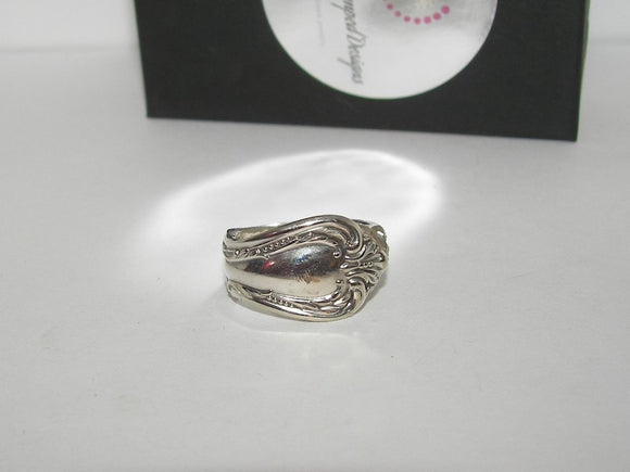 sterling plated vintage silverware spoon ring, custom spoon jewelry, wrap spoon ring gift for her