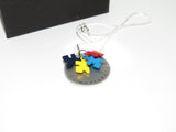 Hand stamped Autism awareness jewelry, personalized Autism necklace with kids name for mom, custom autism necklace, handstamped jewelry