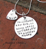 So there is this boy who stole my heart, personalized necklace, personalized jewelry, mommy jewelry, custom jewelry, handstamped jewelry