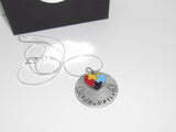 Hand stamped Autism awareness jewelry, personalized Autism necklace with kids name for mom, custom autism necklace, handstamped jewelry