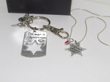 My Hero wears a badge, Deputy wife necklace, gift for law enforcement wife, wife of a deputy gift, blue line support jewelry