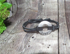 washer word bracelet,  personalized stamped washer , kids name bracelet , pick your word bracelet, , hand stamped jewelry