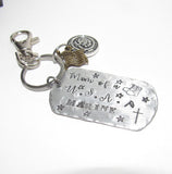 Military mom keychain, Military wife gift, Army mom gift, Marine mom gift,  Airforce mom, Navy mom, coast quard mom, custom stamped keychain