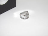 personalized Sterling silver Cancer is tough but I am tougher wrap ring, personalized hand stamped jewelry, cancer survivor ring