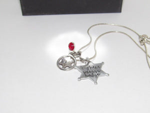 My Hero wears a badge, Deputy wife necklace, gift for law enforcement wife, wife of a deputy gift, blue line support jewelry