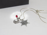 My Hero wears a badge, Deputy wife necklace, gift for law enforcement wife, wife of a deputy gift, blue line support jewelry
